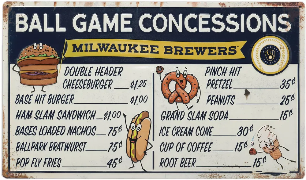Open Road Milwaukee Brewers Concessions Sign