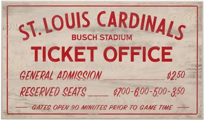 Open Road St. Louis Cardinals Ticket Office Sign