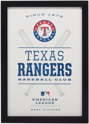 Open Road Texas Rangers Framed Wood Sign