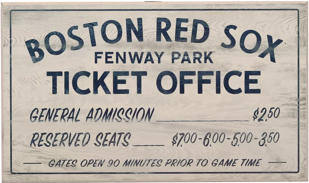 Open Road Boston Red Sox Ticket Office Sign