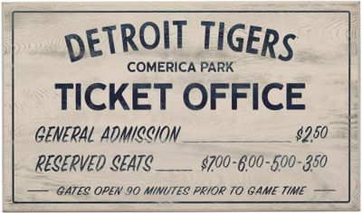 Open Road Detroit Tigers Ticket Office Sign