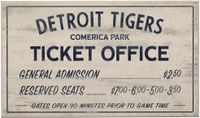 Open Road Detroit Tigers Ticket Office Sign