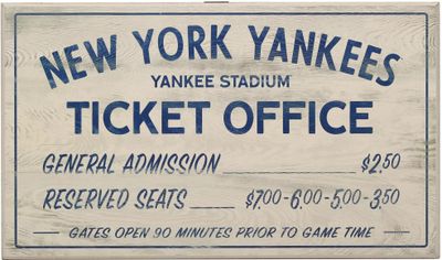 Open Road New York Yankees Ticket Office Sign