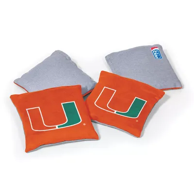 Wild Sports Miami Hurricanes 4 pack Logo Bean Bag Set