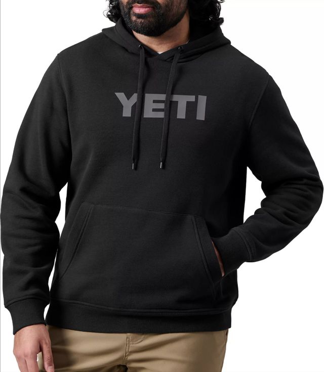 Yeti Men's Brushed Fleece Logo Pullover Hoodie - Black M / Black