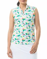 SanSoleil Women's SolCool 1/4 Zip Sleeveless Golf Top