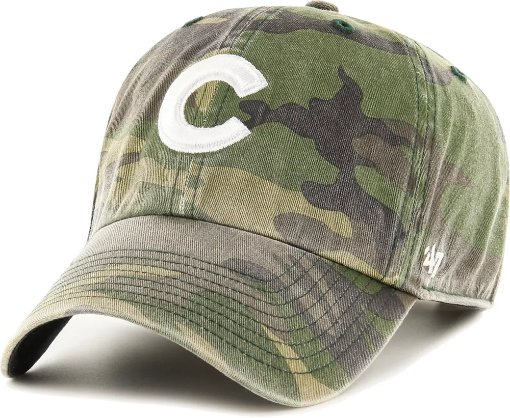 47 Men's '47 Camo Chicago Cubs Logo Clean Up Adjustable Hat