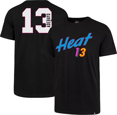 ‘47 Men's Miami Heat Bam Adebayo #13 Black T-Shirt