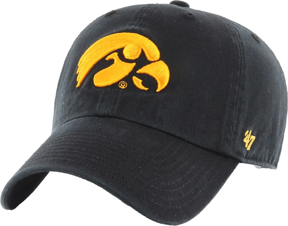 ‘47 Men's Iowa Hawkeyes Black Clean Up Adjustable Hat