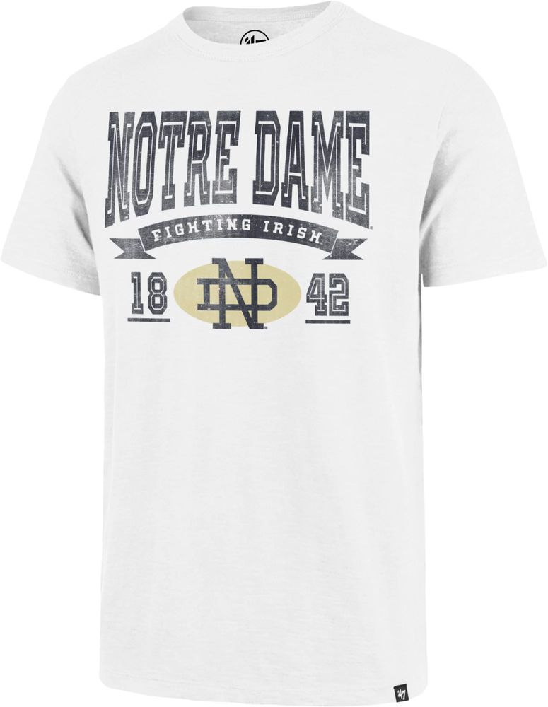 Notre Dame Fighting Irish Oxford NCAA Notre Dame Fighting Irish Male Modern Fit Premium Cotton Long Sleeve Gray Heather Tee X-Large 