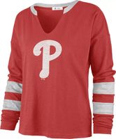 Women's Philadelphia Phillies New Era White/Red Lace-Up Long Sleeve T-Shirt