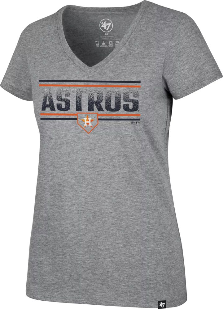 Dick's Sporting Goods '47 Women's Houston Astros Gray Dazzle Rival V-Neck T- Shirt