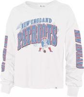 Dick's Sporting Goods '47 Women's New England Patriots Brushback Throwback  Parkway Sandstone White Long Sleeve T-Shirt