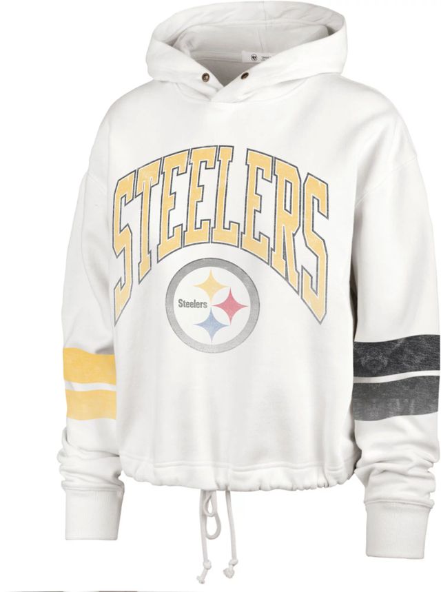 Dick's Sporting Goods '47 Women's Pittsburgh Steelers Harper Sandstone  White Hoodie