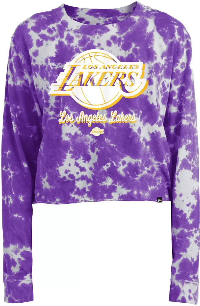 5th & Ocean Women's Los Angeles Lakers Purple Tie Dye Long Sleeve T-Shirt