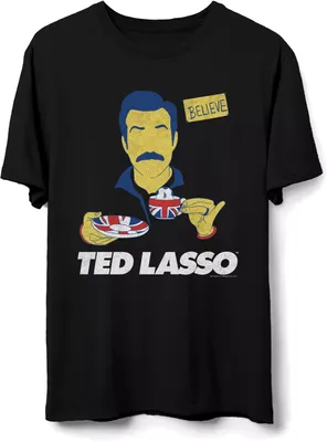 Junk Food Ted Lasso Tea Cup Black T-Shirt