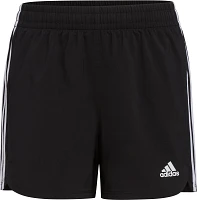 adidas Girls' AEROREADY Elastic Waistband 3-Stripes Woven Shorts