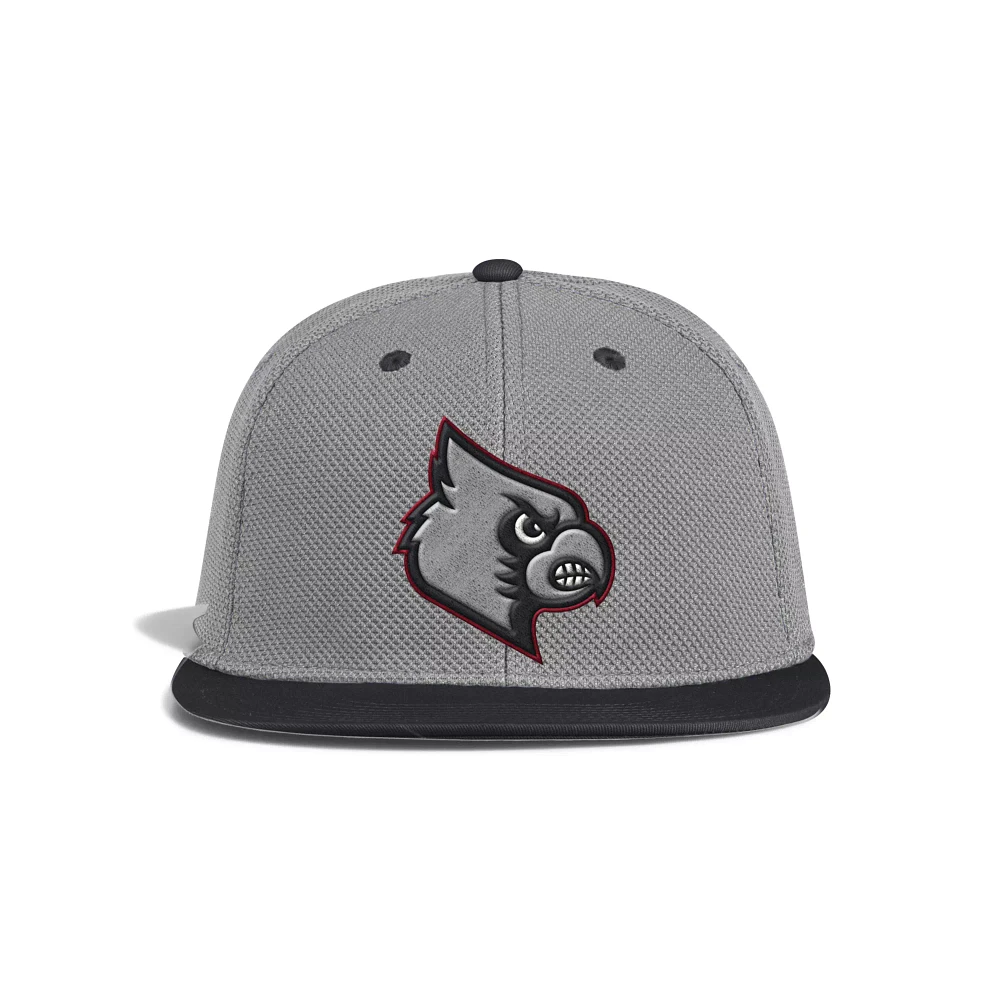 adidas Men's Grey Louisville Cardinals Fitted Mesh Baseball Hat