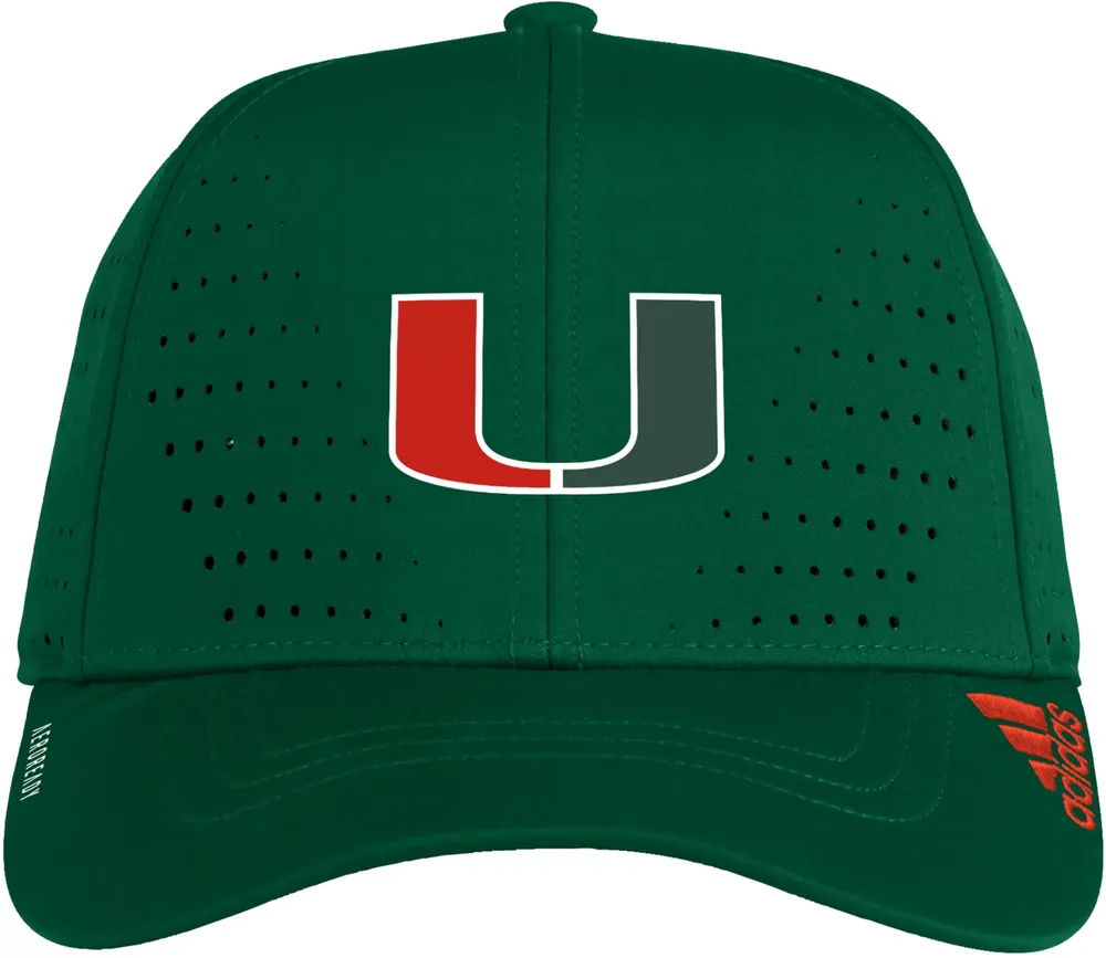 adidas Men's Miami Hurricanes Green Perfect Adjustable Hat