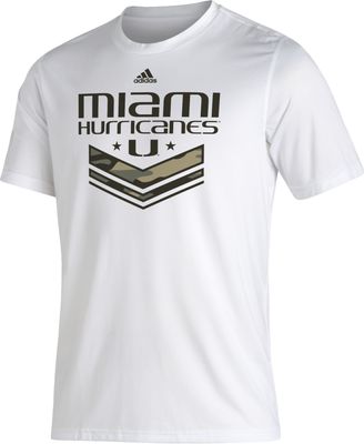 adidas Men's Miami Hurricanes White Creator T-Shirt