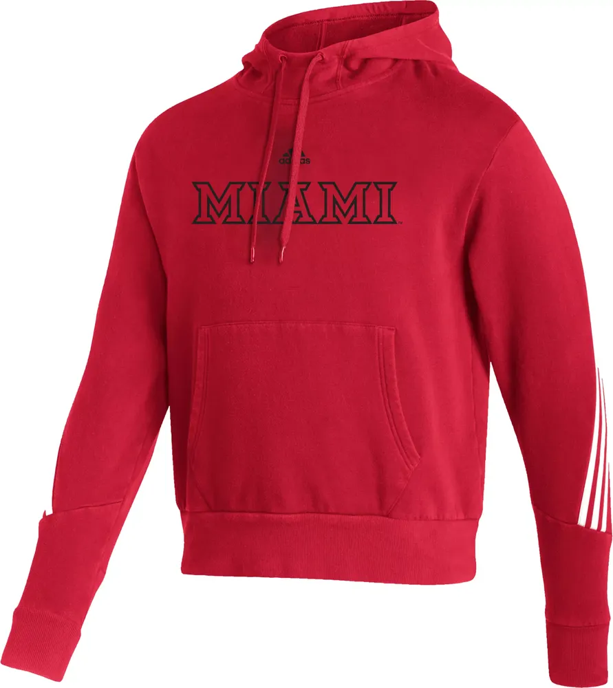 adidas Men's Miami RedHawks  Red Fashion Hoodie