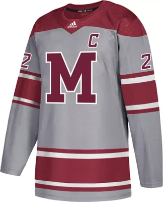 adidas Men's UMass Minutemen #22 Grey Replica Hockey Jersey