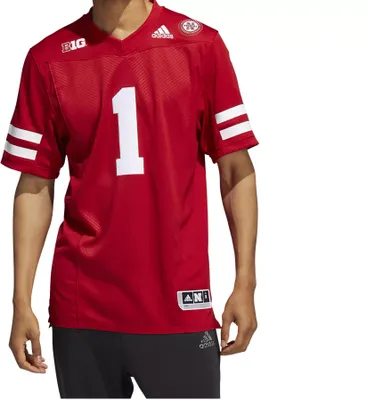 adidas Men's Nebraska Cornhuskers Scarlet Replica Football Jersey