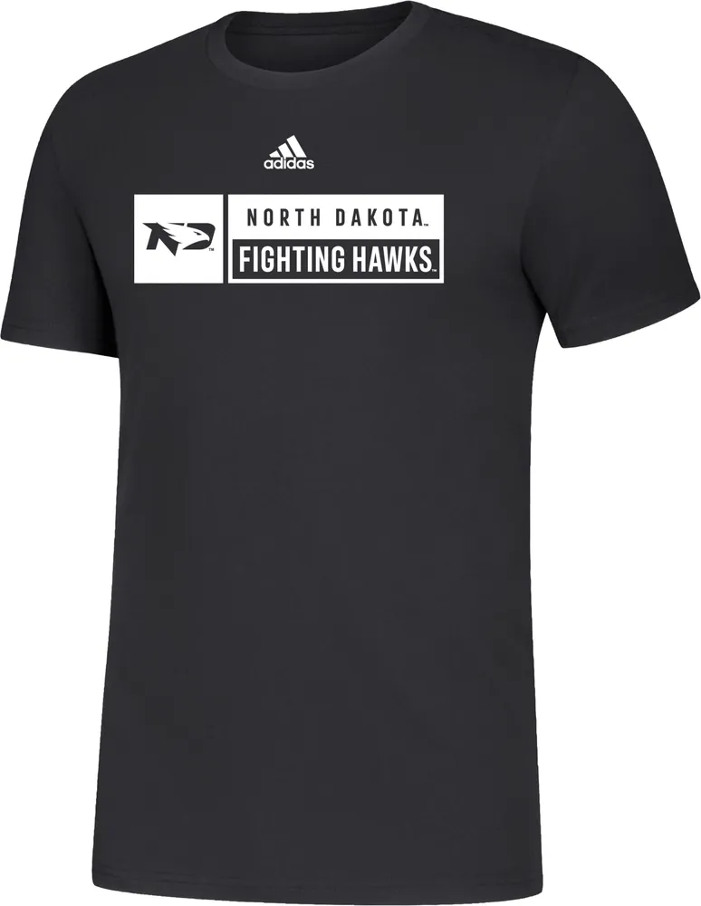 adidas Men's North Dakota Fighting Hawks Black Amplifier T-Shirt