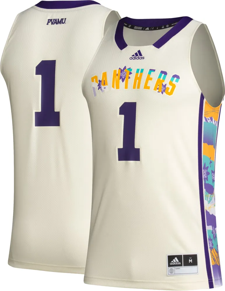 adidas Men's Prairie View A&M Panthers #1 White Replica Basketball Jersey