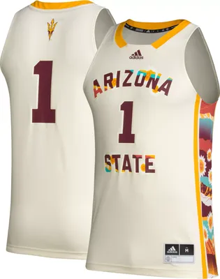 adidas Men's Arizona State Sun Devils #1 White Replica Basketball Jersey