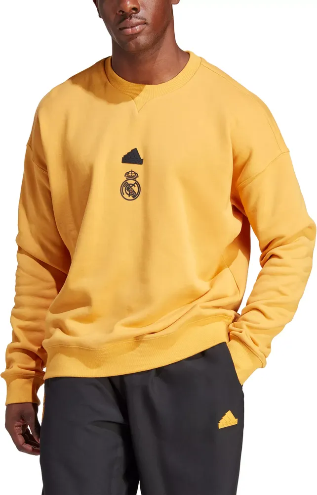 addias Real Madrid 2023 Lifestyler Yellow Crew Neck Sweatshirt