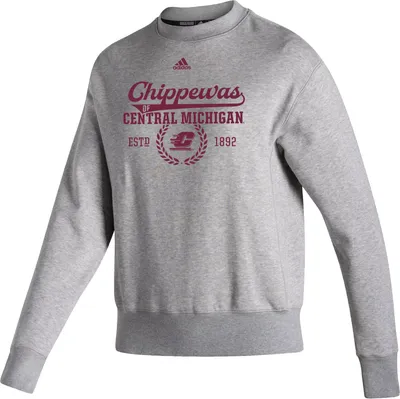 adidas Women's Central Michigan Chippewas Grey Vintage Crew Sweatshirt