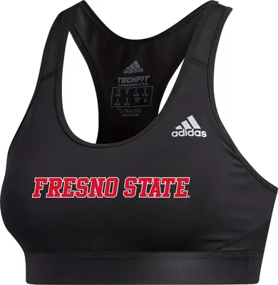 adidas Women's Fresno State Bulldogs Black Alphaskin Bra