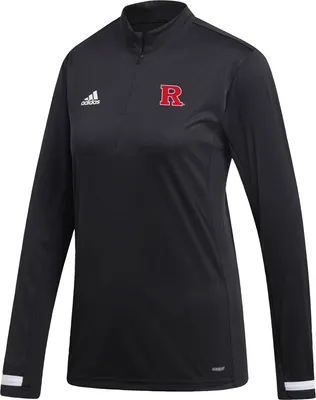 adidas Women's Rutgers Scarlet Knights Black Team Quarter-Zip Shirt