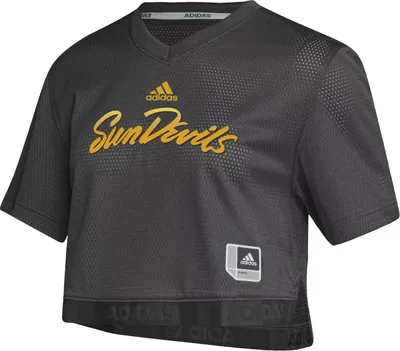 adidas Women's Arizona State Sun Devils Black Cropped Football Jersey