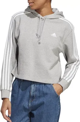 adidas Originals Women's Essentials 3-Stripes French Terry Crop Hoodie