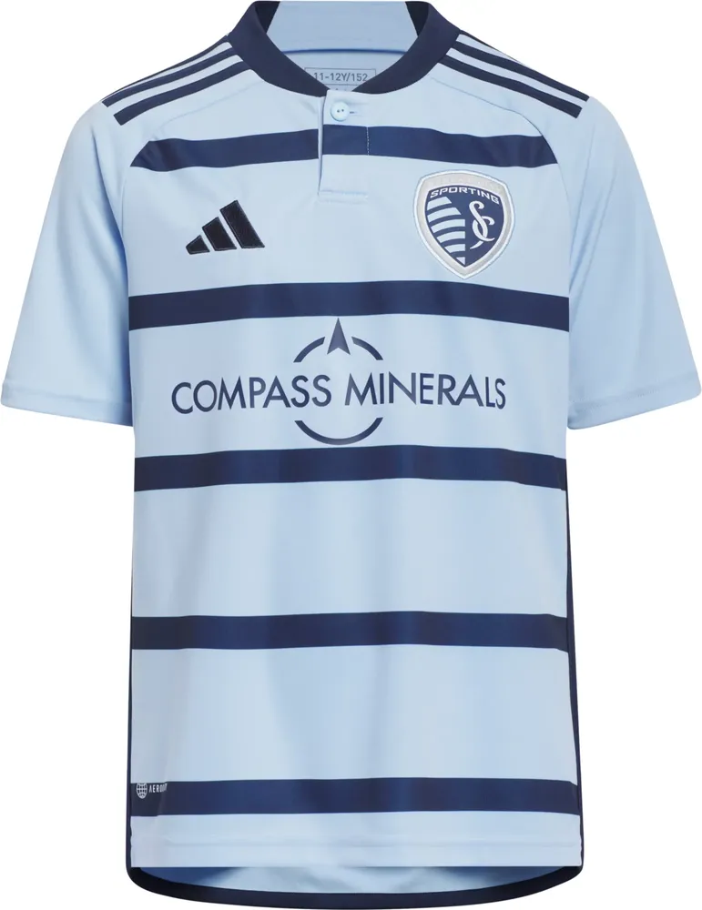 adidas Youth Sporting Kansas City 2023 Primary Replica "Hoops 4.0" Jersey