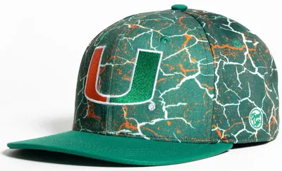 Dyme Lyfe Men's Miami Hurricanes Green Storm Adjustable Snapback Hat