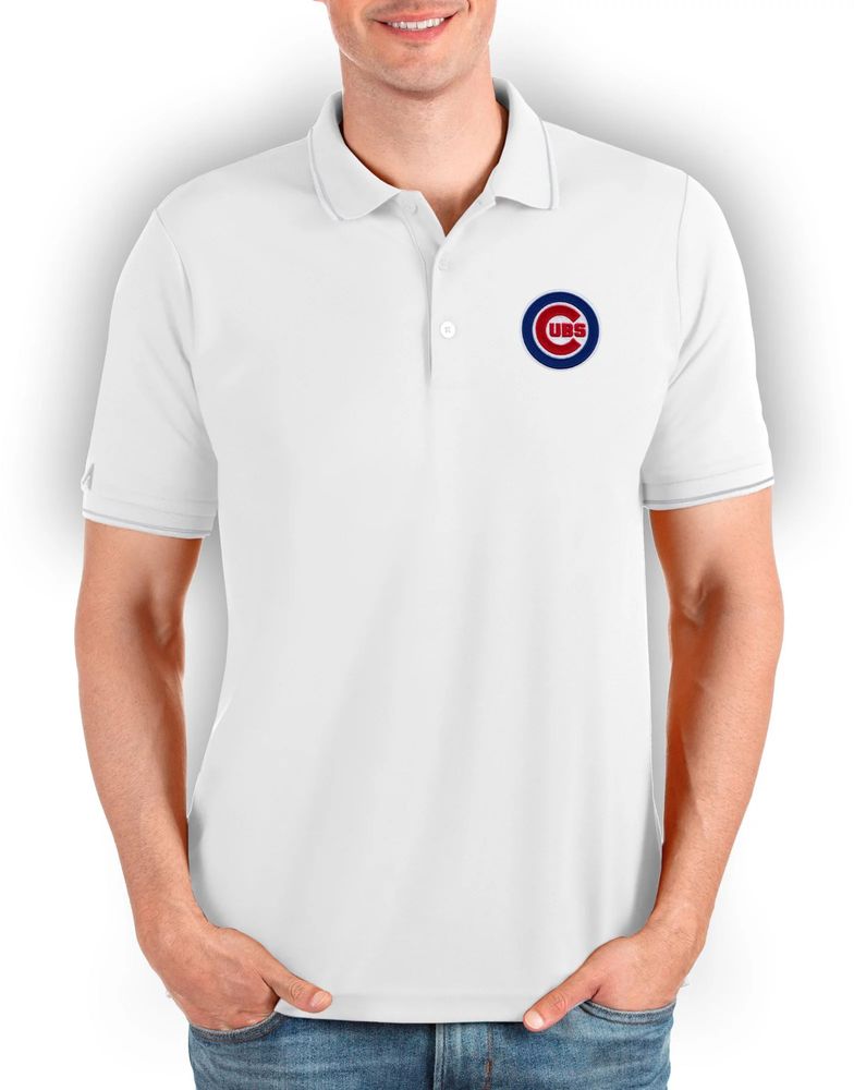 Men's Antigua Black Chicago Cubs Affluent Polo Size: Small