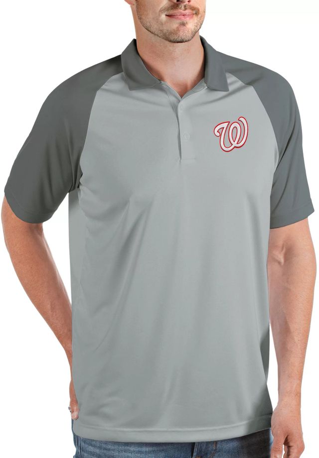 Dick's Sporting Goods Antigua Men's Washington Nationals Silver Nova Polo