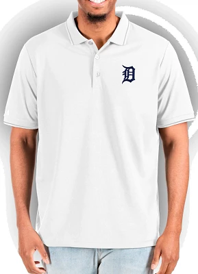 Antigua Men's Detroit Tigers White Affluent Polo