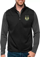 Antigua Men's Milwaukee Bucks Black Links Golf Vest