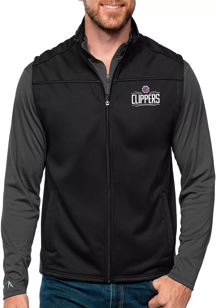 Antigua Men's Los Angeles Clippers Black Links Golf Vest