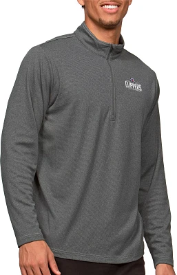 Antigua Men's Los Angeles Clippers Charcoal Epic ¼ Zip Pullover