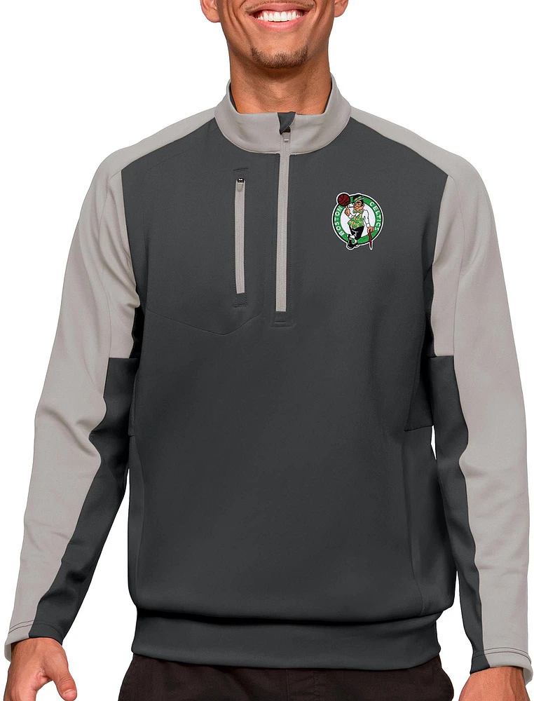 Antigua Men's Boston Celtics Grey Team ¼ Zip