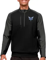 Antigua Men's Charlotte Hornets Black Team ¼ Zip