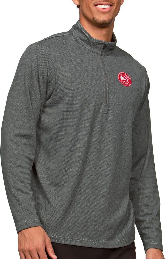 Antigua Men's Atlanta Hawks Charcoal Epic ¼ Zip Pullover