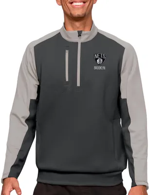 Antigua Men's Brooklyn Nets Grey Team ¼ Zip