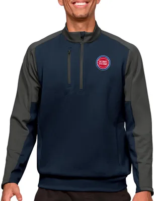 Antigua Men's Detroit Pistons Navy Team ¼ Zip