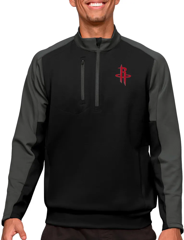 Antigua Men's Houston Rockets Black Team ¼ Zip